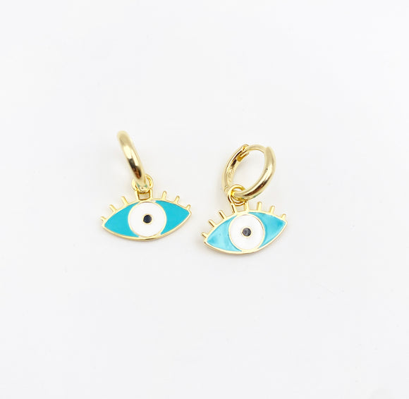 Blue Evil Eye Earrings