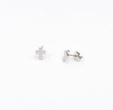 Mini cross earring studs