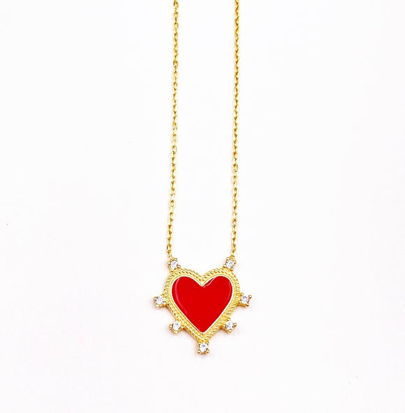 Red Sacred Heart Necklace