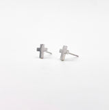 Mini cross earring studs