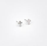 Mini cross earring studs