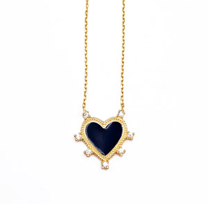 Black Sacred Heart Necklace